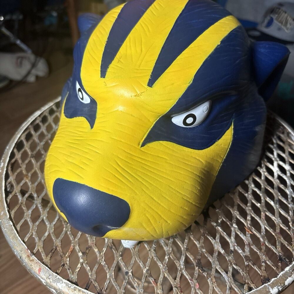 Foamheads Michigan Wolverines Mascot Head Blue Yellow NCAA Fan Apparel Headpiece